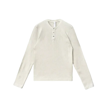 Chrome Hearts Waffle Henley Collar CH Logo Embroidered Shirt