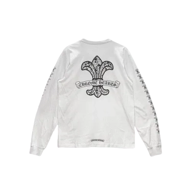 Chrome Hearts White Fleur Logo Long Sleeve Tshirt