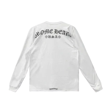 Chrome Hearts White USA Script Long Sleeve Tee