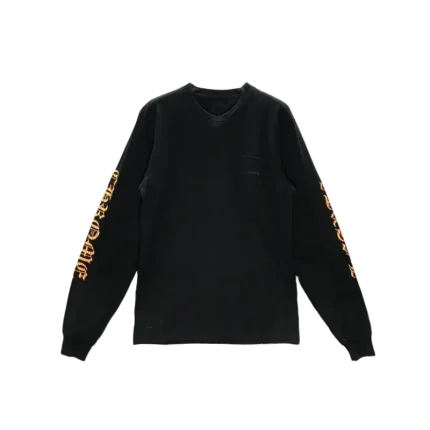 Chrome Hearts Yellow Dagger Script Logo Long Sleeve T Shirt