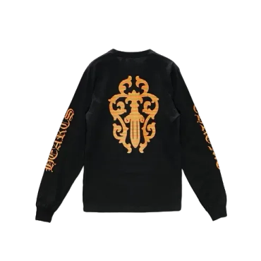Chrome Hearts Yellow Dagger Script Logo Long Sleeve T Shirt