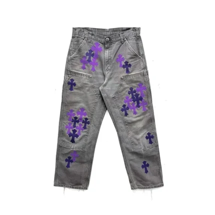 Chrome Hearts F&F 1of1 Purple Cross Patch Carpenter Jeans