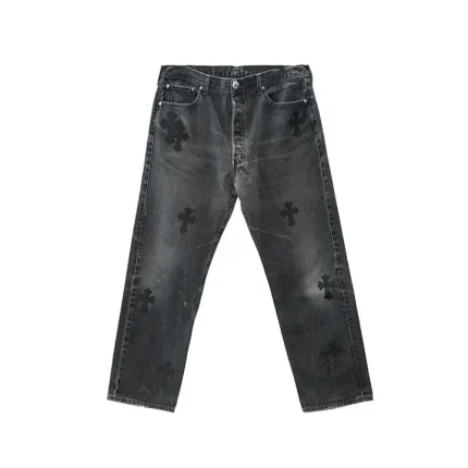 Chrome Hearts Black Cross Patch Jeans