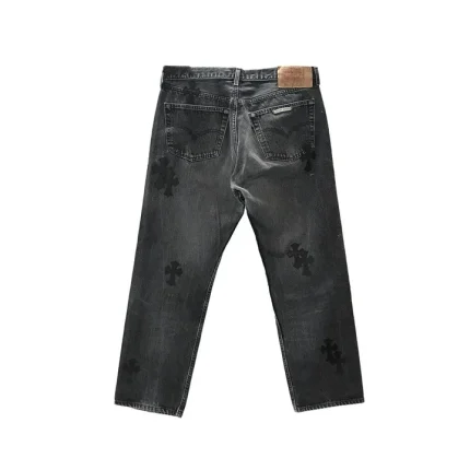 Chrome Hearts Black Cross Patch Jeans