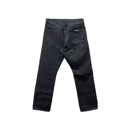 Chrome Hearts Black Star Patch Flame Knee Cargo Pants