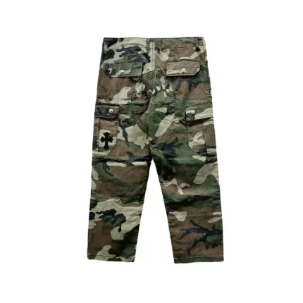 Chrome Hearts Camouflage Silver Button Cargo Pants