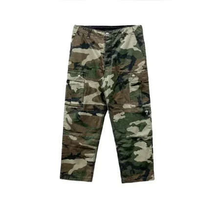 Chrome Hearts Camouflage Silver Button Cargo Pants