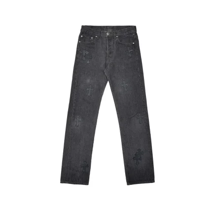 Chrome Hearts Levi's 501 Black Cross Patch Jeans