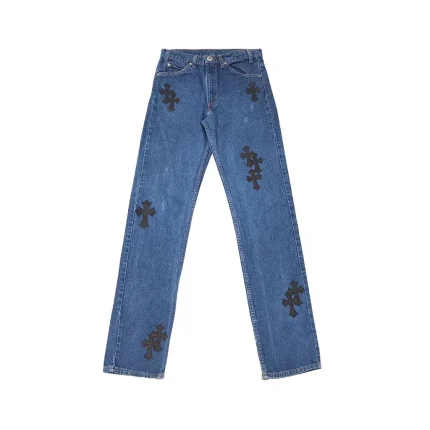 Chrome Hearts Levi's 505 Black Cross Patch Jeans