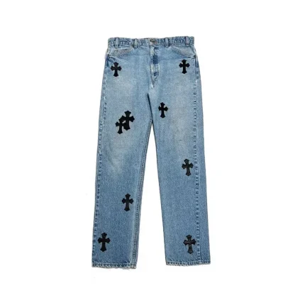 Chrome Hearts Levi's 505 Black Cross Patch Jeans