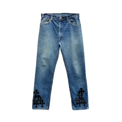 Chrome Hearts Levis 505 Cemetery Cross Patch Jeans