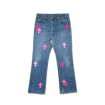Chrome Hearts Levi's Pink Cross Patch Jeans