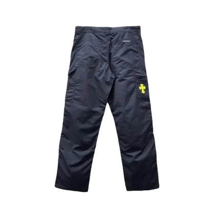 Chrome Hearts Navy Leather Double Knee Carpenter Pants
