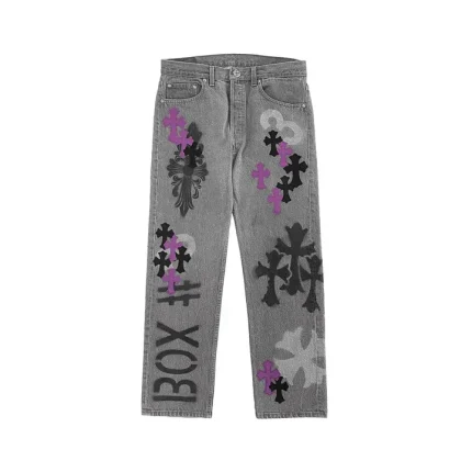 Chrome Hearts Online Exclusive Cross Patch Stencil Jeans