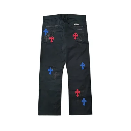 Chrome Hearts Three Colors Leather Cross Patch Carpenter Pants