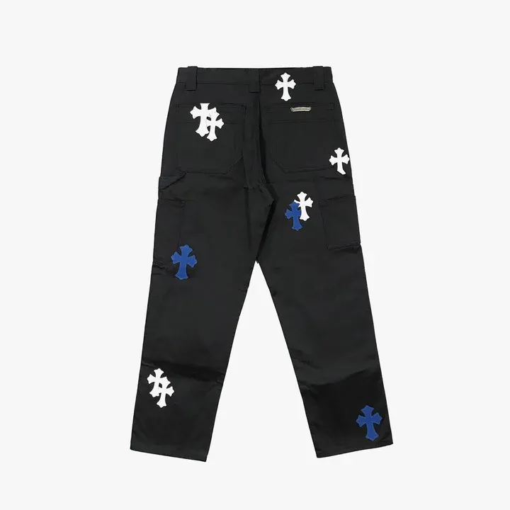 chrome-hearts-white-blue-leather-cross-patches-jeans-891395 Chrome Hearts White & Blue Leather Cross Patches Jeans