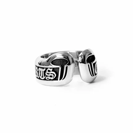 CHROME HEARTS SCROLL RING – SMALL LABEL RING