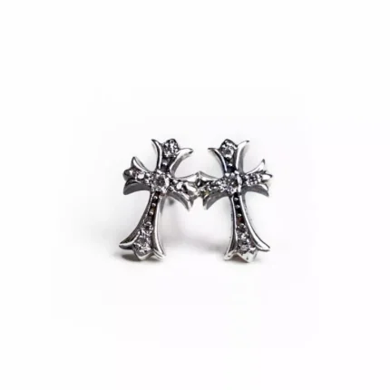 Chrome Hearts Cross Baby Fat Stud Pierce Earrings