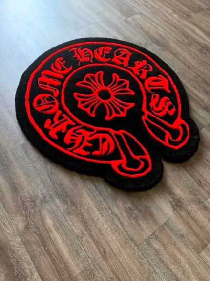 Chrome Heart: Red Black Rug Home Decor