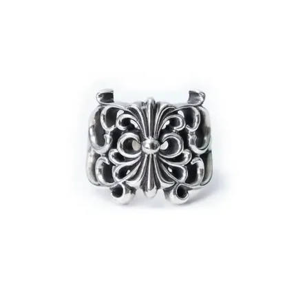 CH BUTTERFLY FLORAL CROSS RING