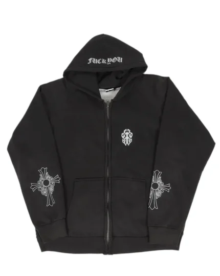 Chrome Hearts Vintage "Fuck You" Thermal Zip Hoodie