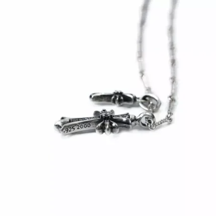 CH Small Cross and Babyfat Charm Necklace with Diamonds