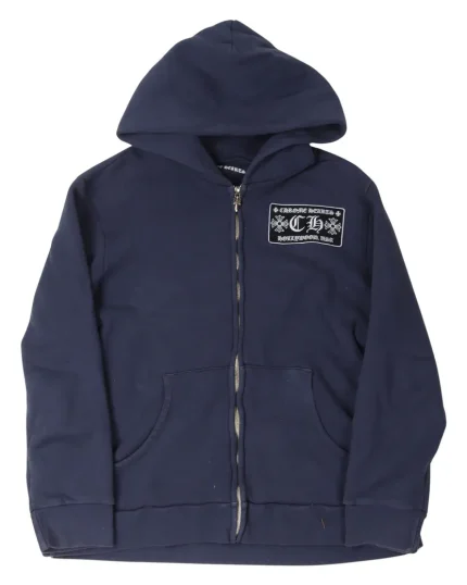 Chrome Hearts Vintage Patch Zip Up Hoodie