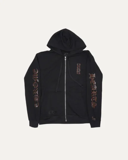 Chrome Hearts Online Exclusive Glitter Print Horseshoe Logo Hoodie