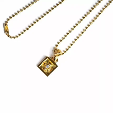 CH 22K GOLD FLAMED PLUS CHARM WITH DIAMONDS