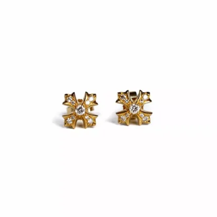CH 22K GOLD CH PLUS STUD EARRINGS WITH DIAMONDS