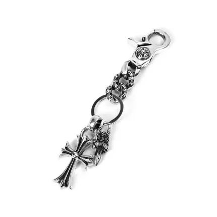 CH FANCY LINK KEY CHAIN WITH CROSS AND DAGGER KEY RING