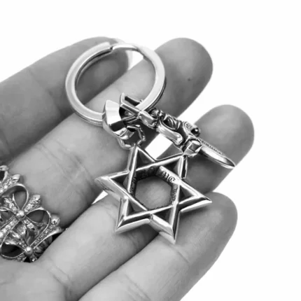 CH STAR OF DAVID AND DAGGER KEY RING