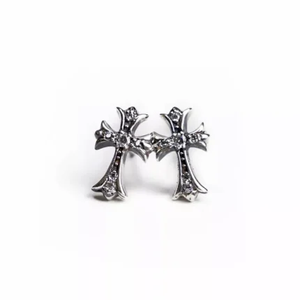 CH CROSS BABY FAT STUD PIERCE WITH PAVE DIAMOND